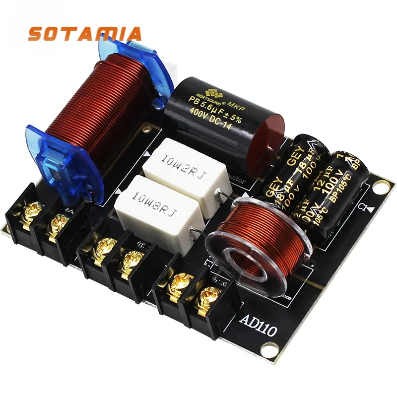 

SOTAMIA 2Pcs 200W Two Way Speaker Crossover Tweeter Bass Bookshelf Speaker Frequency Divider Improvement Sound Splitter