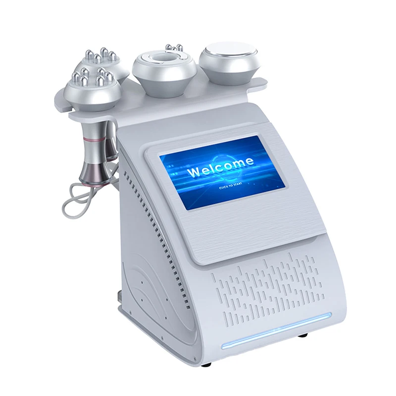 Instrumento de belleza multifuncional 5 en 1 de escritorio, luz roja Multipolar, RF, presión negativa, energía térmica, instrucciones de belleza corporal