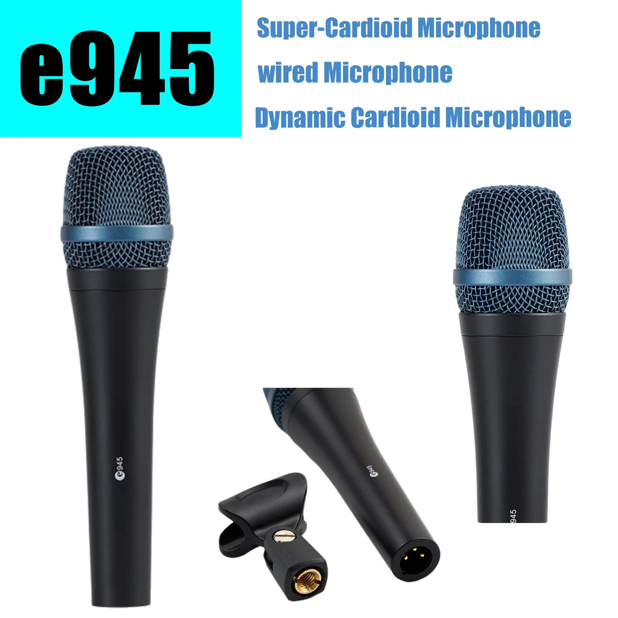 

Wired Super-Cardioid Dynamic Handheld Mic,For Performance Live Vocals Karaoke,e945