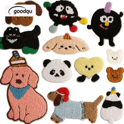 Chenille Animal Cute Iron On Patch For Clothes Haftowane naklejki termokollant Dzieci Koty Małe duże tkaniny do szycia Thermal Parches