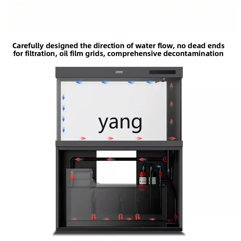 Lh Ultra-clear Glass Living Room Floor-standing Fish Tank with Base Cabinet Professional Bottom Filter Aquarium