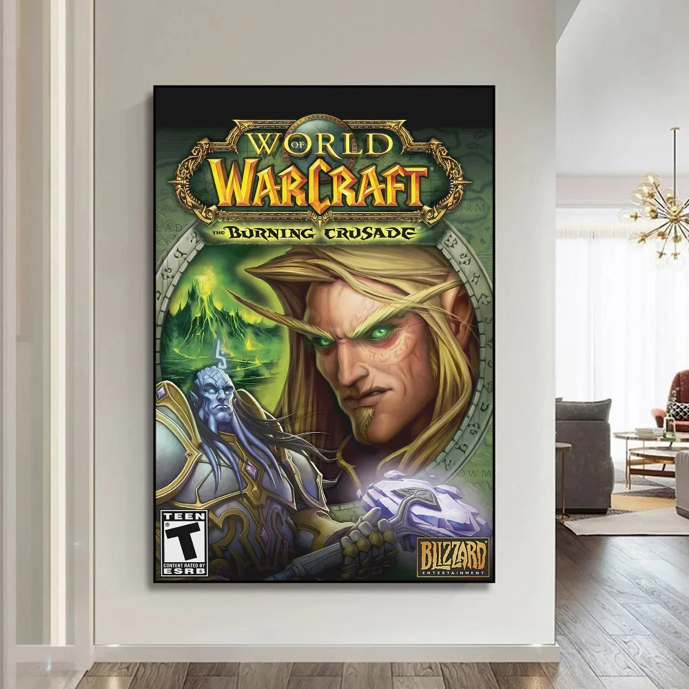 World of Warcraft Game Whitepaper Poster Fancy Wall Sticker for Living Room Bar Decoration Decor Art Wall Stickers