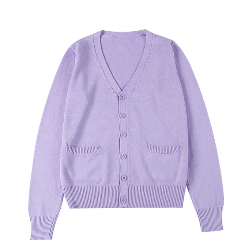 Cárdigan de punto de manga larga para mujer, suéter con cuello en V, prendas de vestir, chaqueta, abrigo, uniforme escolar JK, ropa coreana para estudiantes, primavera y otoño, XS-XXL