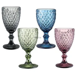 200-300ml European Court Goblet Embossed Red Wine Whiskey Brandy Cup Festival Banquet Wedding Drinkware