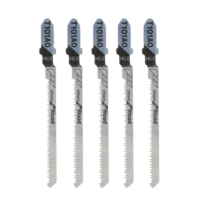 5 ชิ้น T101AO HCS จิ๊กซอว์ T-Shank ชุดเครื่องมือตัดสำหรับไม้พลาสติก