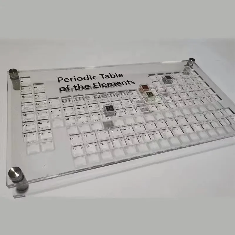 0.39 inch 10mm element cube acrylic periodic table bracket tray transparent element display cube