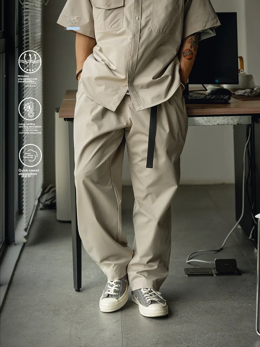 

Coolmax Breathable Quick Dry Straight Leg Loose Fit Long Pants Men Women Casual Pants Polyester Fiber Micro Stretch