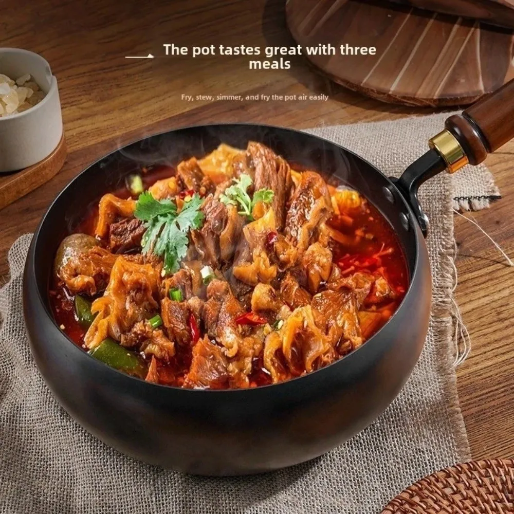 

Durable No Coating Nonstick Wok Non-stick Flat Bottom Frying Pan Cookware Universal Pan Kitchen