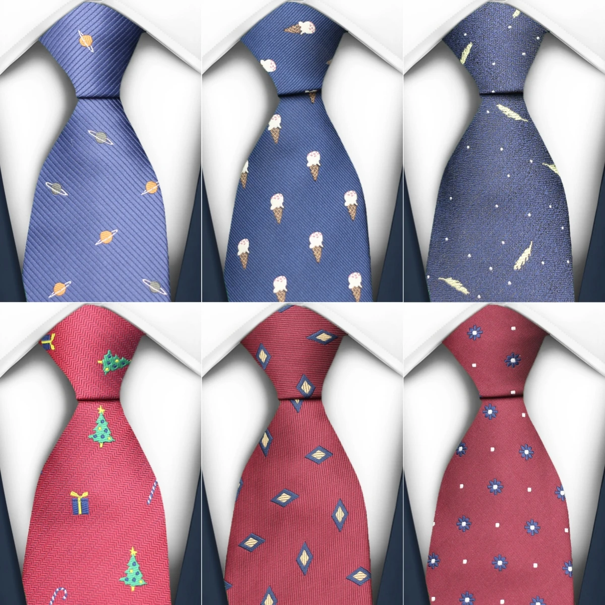 Winter-Jacquard-gewebte Krawatte, Weihnachtskrawatten, modische Herren-Krawatten, bunte Krawatten für Männer, Party-Qualitätszubehör