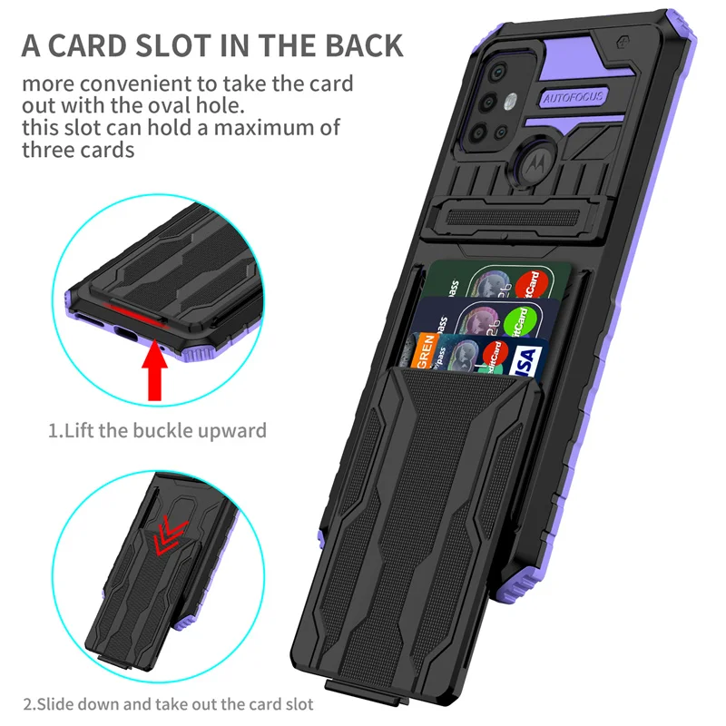 

Чехол для Motorola G Stylus G Power 2021 с отделением для карт и подставкой, ударопрочный армированный чехол для телефона Moto G9 Plus, задняя крышка