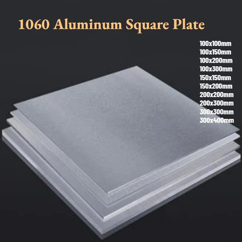 1/2/3/4pcs 1060 Aluminum Square Plate 100x100mm-300x400mm DIY Frame Metal Plate Thickness 1/1.2/1.5/2/3/4/5/6/8mm Customizable