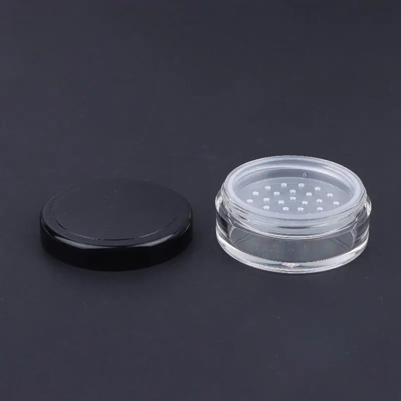 【B】5g Portable Plastic Empty Loose Powder Box With Sieve Powder Puff Cosmetic Sifter Loose Jar Travel Makeup Container