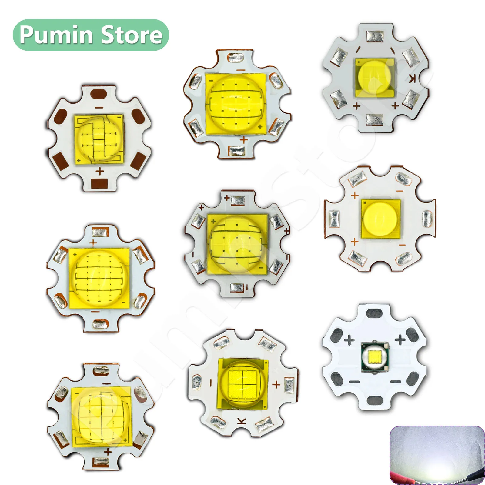 LED Lights Trong Light Flashlight Beads DC3V/6V/24V XHP 50/ 7018W XHP110 72W XHP110 3A9A12A Suitable for Head Flashlight Camping