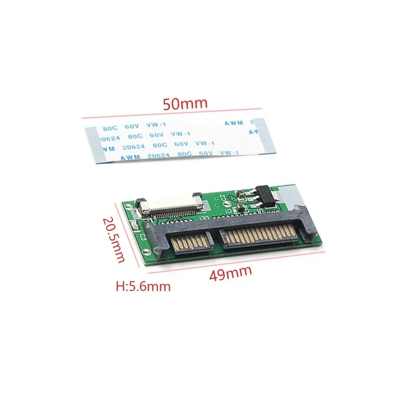 24 Pin ZIF ถึง22 Pin SATA Converter Card 1.8นิ้ว LIF ถึง2.5นิ้ว SATA 24 PIN SATA LIF อะแดปเตอร์ PCB สำหรับ Mac