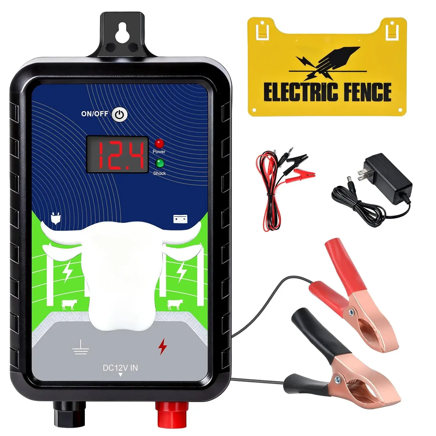 15 Miles Electric Fence Charger with ON/OFF Mode 4.0J Fence Charger for 24-Hour Uninterrupted Livestock & Predator Protection