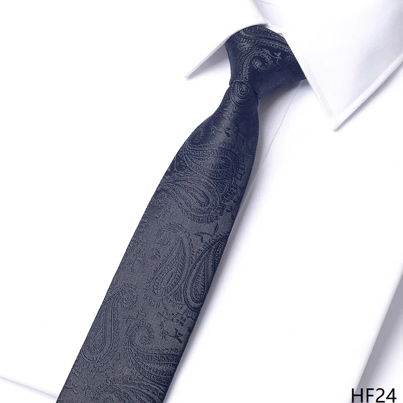 高品質黒ストライプ柄ネクタイ男性のビジネス宴会シャツアクセサリー-6-センチメートルナローバージョン手作り結び目ネクタイ