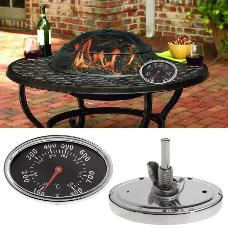 1185 Professional Oval BBQ Thermo meter with for Butterfly Mother for Charcoal Grill