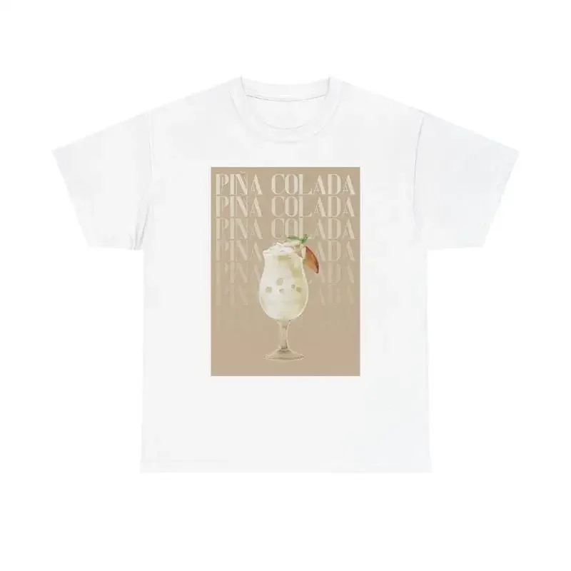 Pina Colada T Shirt Retro Bar Carribean Tropical Heavy Cotton