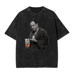 Tony Soprano Some Pulp Mafia Street Wear Washed T Shirt Men  Awesome Cotton T-Shirts Beach O Neck Fashion Tees Oversized Tops