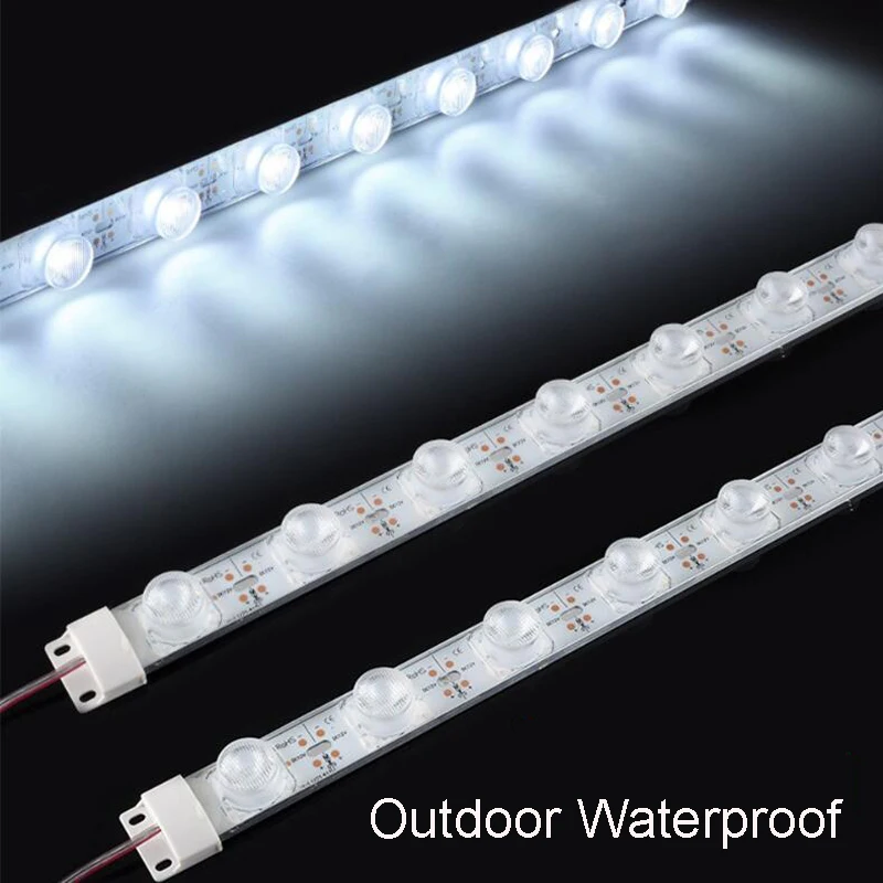 

10pcs 50cm 12v LED Double Side Light Strip Rigid Bar Indoor Outdoor Waterproof Diffuse Module Strip Bus Subway Traffic Lightbox