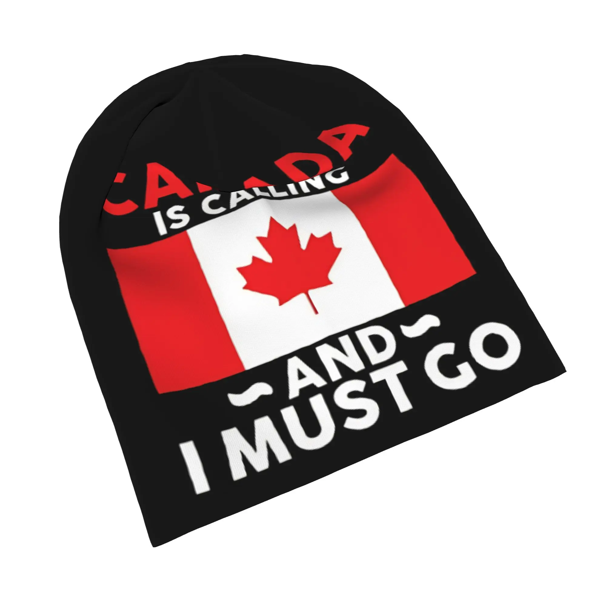 Quick Dry  Funny Canada Is Calling and I Must Go Flag  Slouchy Beanie for Men Women Hiking Skull Cap