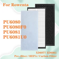 XD6077 XD6061 wymiana HEPA i filtr węglowy dla Rowenta PU6080 PU6080F0 PU6081 PU6080U0 oczyszczacz powietrza