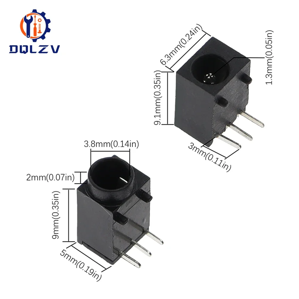 DC Power 3Pin Supply Socket Connector DC003 Needle 1.3MM DC-003 3.5*1.3 mm