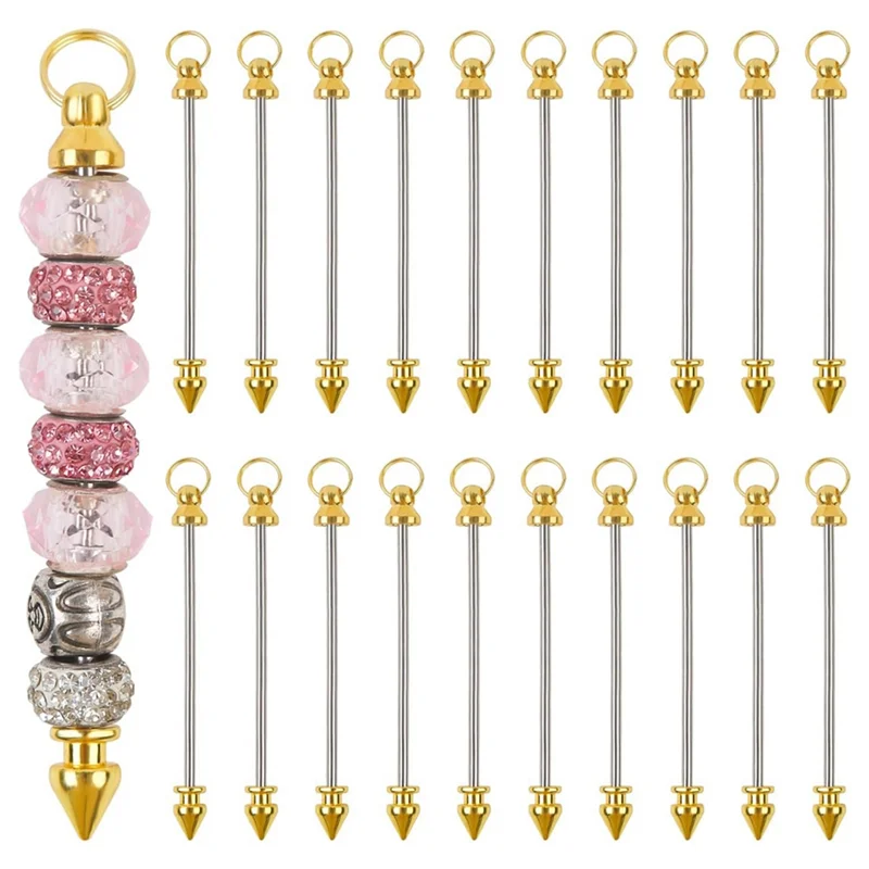 AA01-Beadable Keychain Bar For Keychain Making Supplies Jewelry Beadable Keychain Bars Blanks Keychain