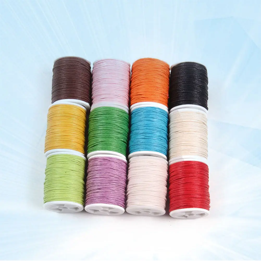 12Pcs 10M Cotton Wax Cord Multifunctional Braided Rope Colorful Strong Knotting Rope for Ribbon Bows Baskets Bouquets Product