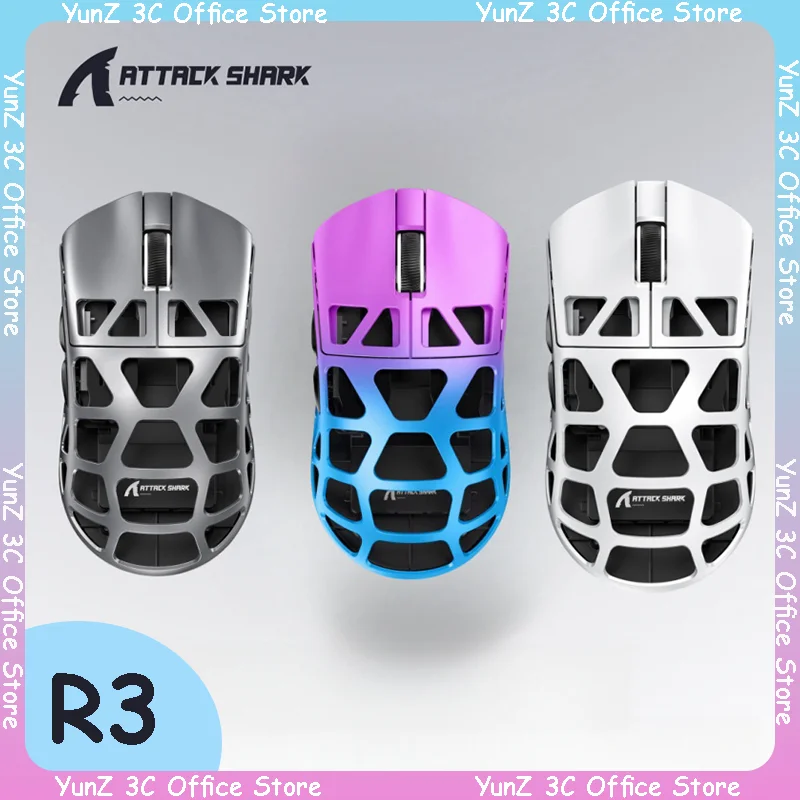 

Attack Shark R3 Bluetooth Wireless Three Mode Mouse Game Magnesium Alloy Mouse Lightweight Paw3395 8k E-Sports Mouse