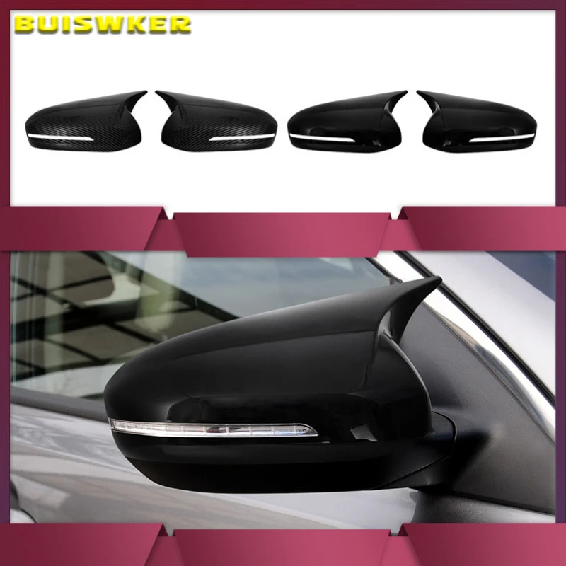 For KIA K5 Optima 2011-2015 Auto Car Body Side Door Rearview Mirror Cover Sticker Trim ABS Carbon Fiber Style Black