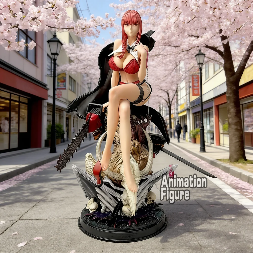 

46cm Anime Chainsaw Man Figure Makima Action Figures Pvc Statue Desktop Ornamen Collection Model Toys Gifts