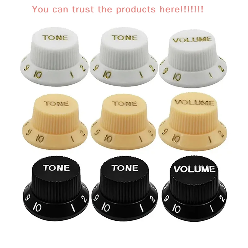 

2PCS Plastic ST Guitar Knobs 2T1V Volume Tone Control Knobs Top Hat Caps Buttons Electric Guitar Parts