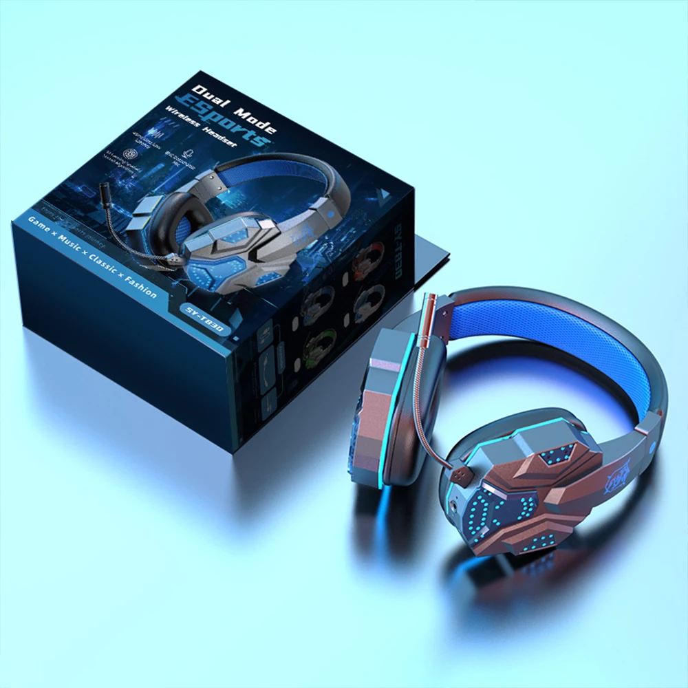 Bluetooth Headphone Wireless Bluetooth Headset Over Ear Gamer Headset with Microphone Stereo Wired Earphone for PC PS4 Laptop