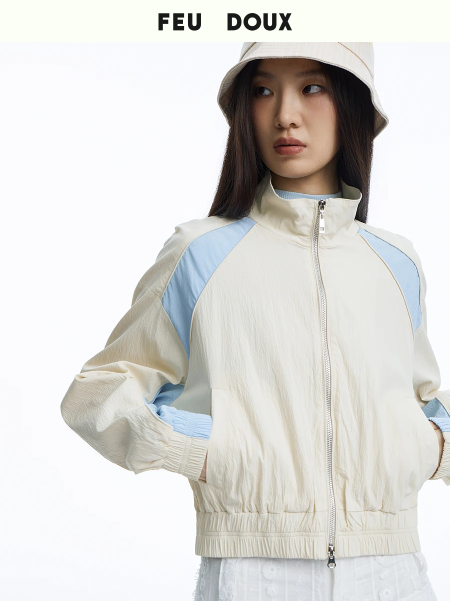 

Легкая дышащая куртка Feu Doux Versatile Color Blo, оригинальный дизайн, свободный крой, стандартная длина