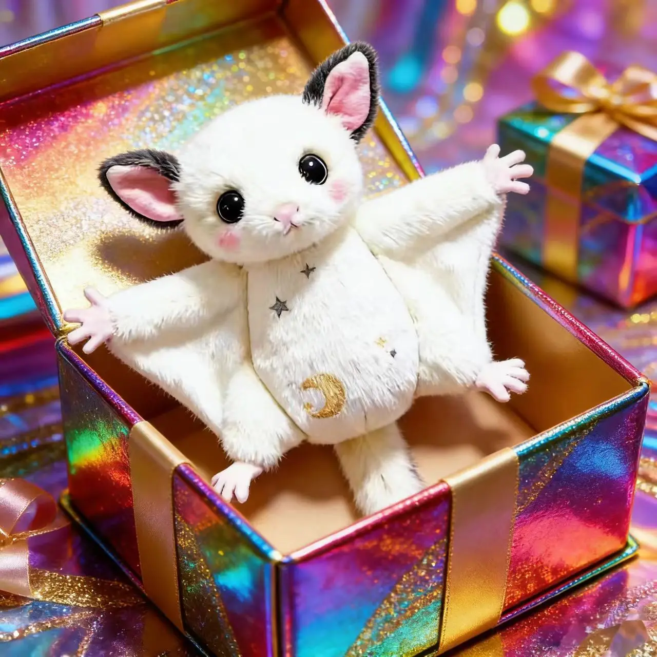 2PCS Small Flying Squirrel Pendant Bag Charm Couple Keychain This is a great gift suitable for Valentine's Day, perfect as a gift for besties, daughters, or between boyfriends and girlfriends