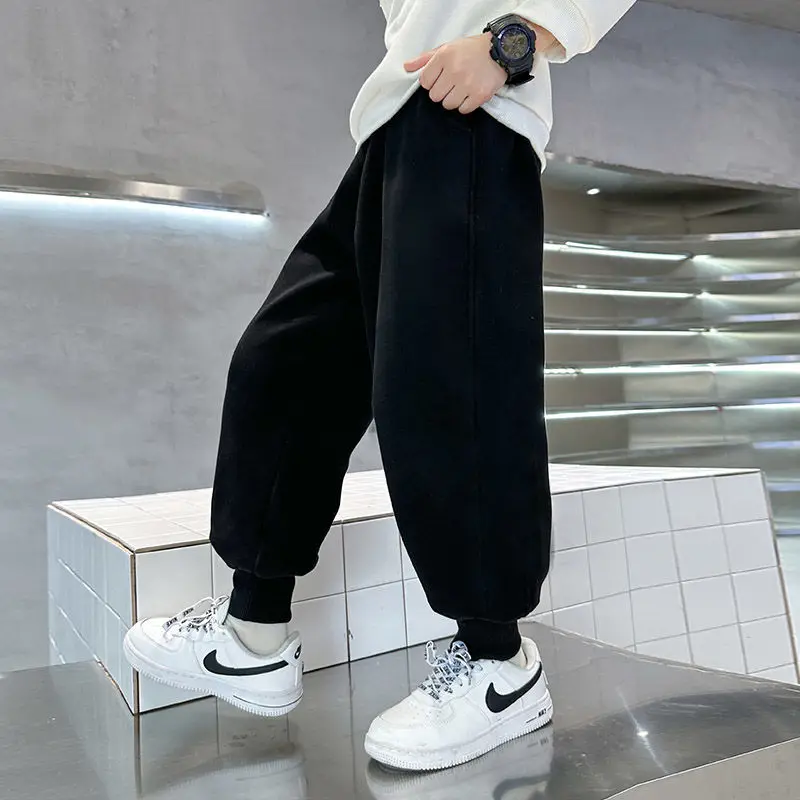 

Осень-зима 2024, новые спортивные штаны для мальчиков, повседневная уличная одежда, стильные модные джоггеры для маленьких мальчиков, осенний сезон