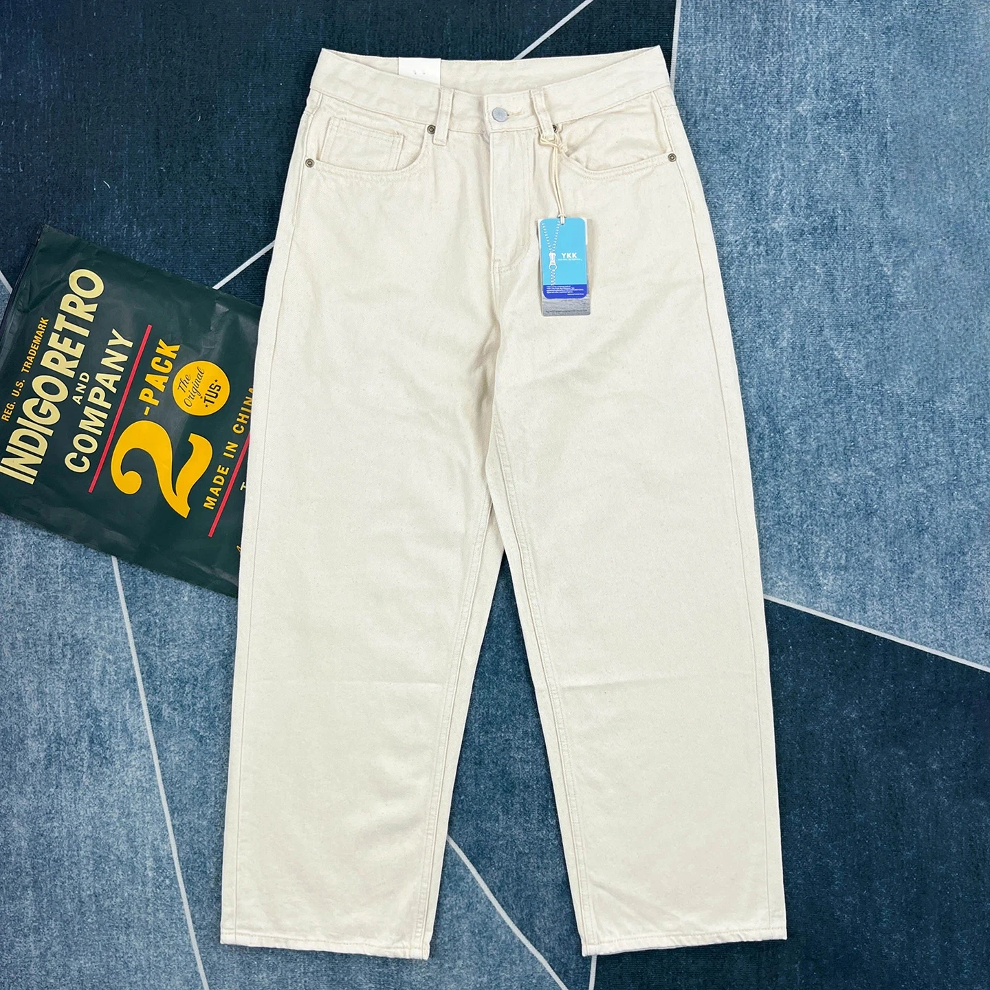 

100% cotton original color micro-tapered loose straight casual pants men's American retro overalls trousers