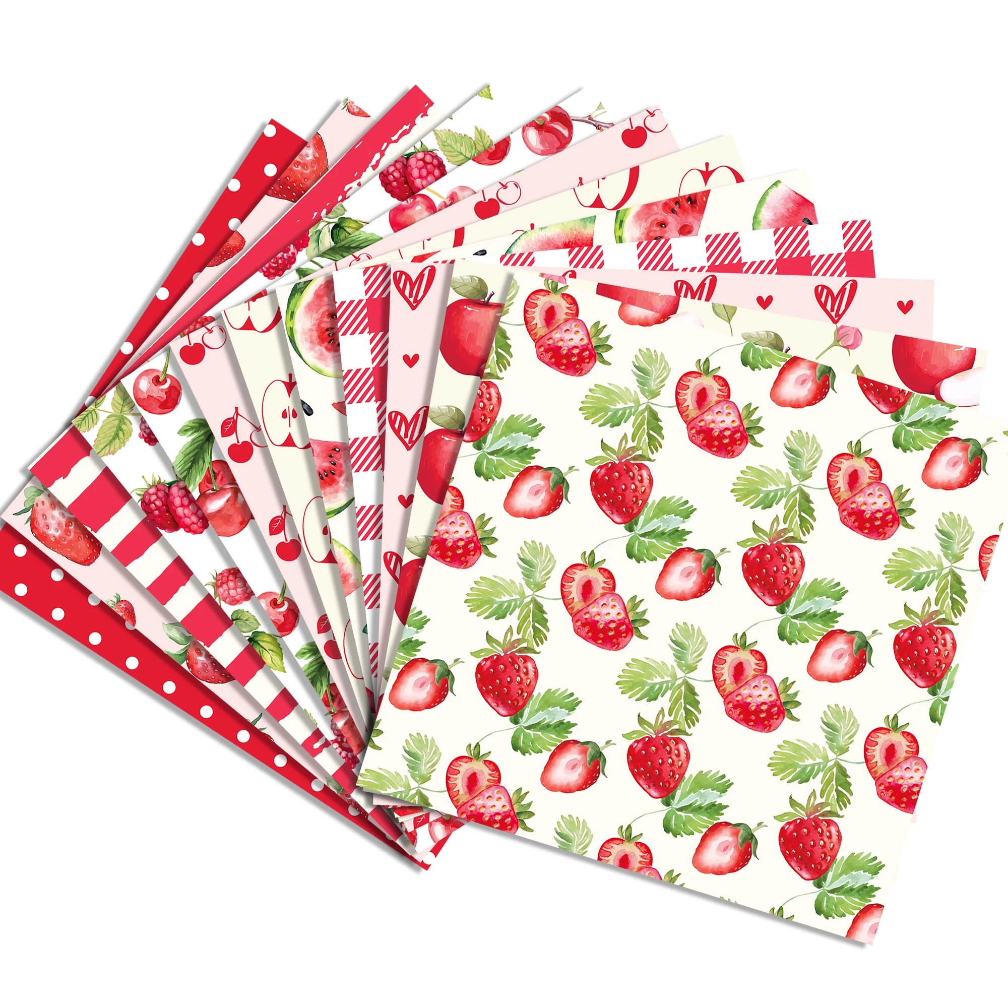 24 Uds. De frutas frescas de verano para álbum de recortes, papel artesanal,  fondo artístico, fabricación de tarjetas de Origami, decoración para álbum  de fotos / Papel y medios impresos, image size:2000x2000