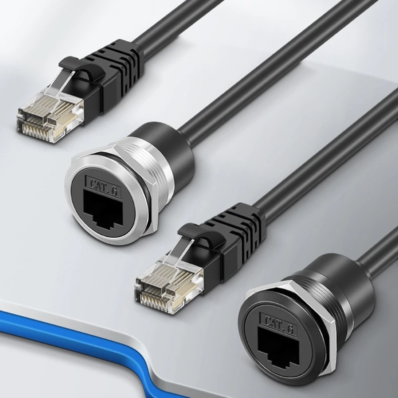 Cat6 CAT5 RJ45 Cable Male to Female Screw Panel Mount Ethernet LAN 8 Pin Extension Cable For industrial chassis computer