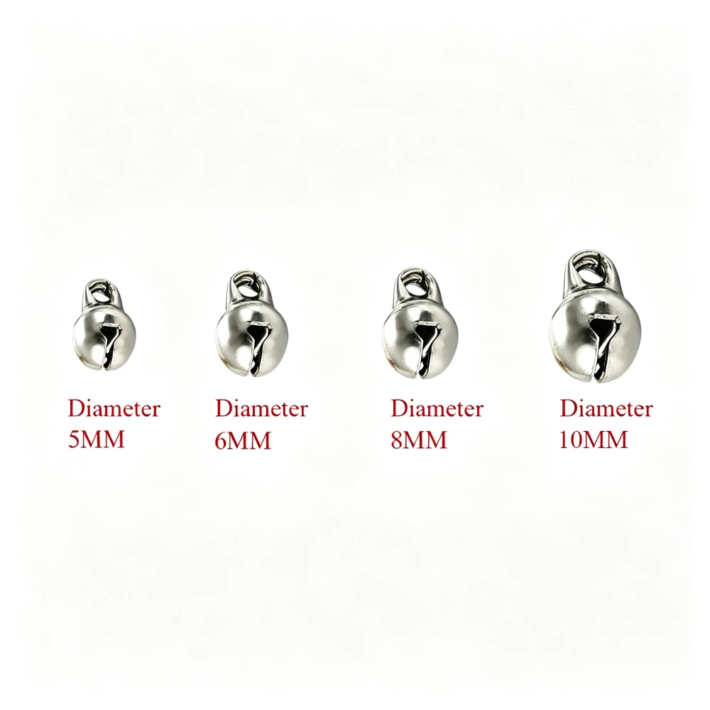 100Pcs Stainless Steel Jingle Bell Charms Anti Tarnish Gold Silver Small Bell with Single Loop Dangle Pendants For Jewelry DIY
