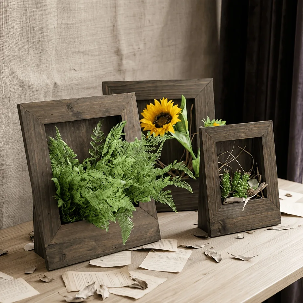 Rural Style Wooden Flowerpot Box Solid Wood Frame Style Flowerpot Used Simulating Succulent Plants Aerial Plants in Horticulture