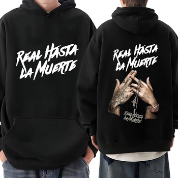 חם מכירה anuel aa אמיתי hsta la muerte הדפס גברים נשים וינטג 'סווטשירט יוניסקס פליס שרוול ארוך pulover