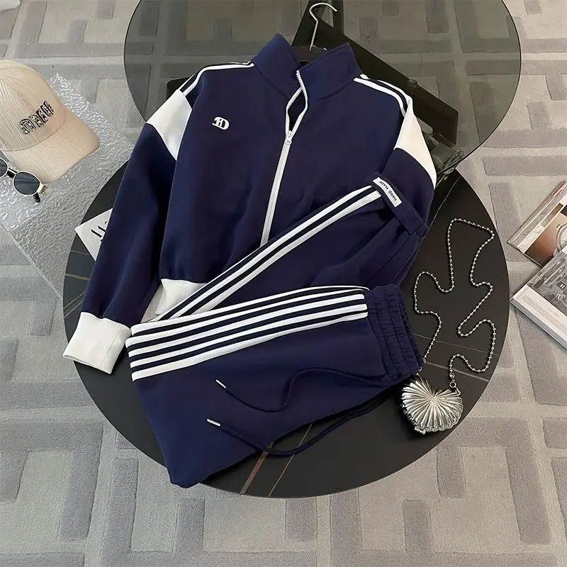 

Leisure Sports Suit Autumn and Winter New Korean Style Slimming Jacket Casual Pants Two-piece Set