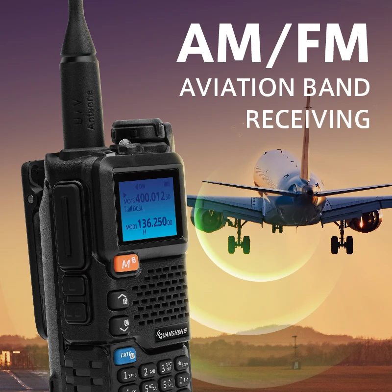 

Quansheng UV-5R Plus Air Band Walkie Talkie Портативная двусторонняя радиостанция Портативная AM/FM авиационная рация с авиационным ремешком