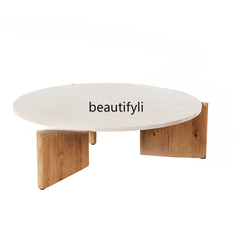 

Home Mountain Style Coffee Table Simple Modern Wood Foot High-End Art Tea Table living room furniture wood table