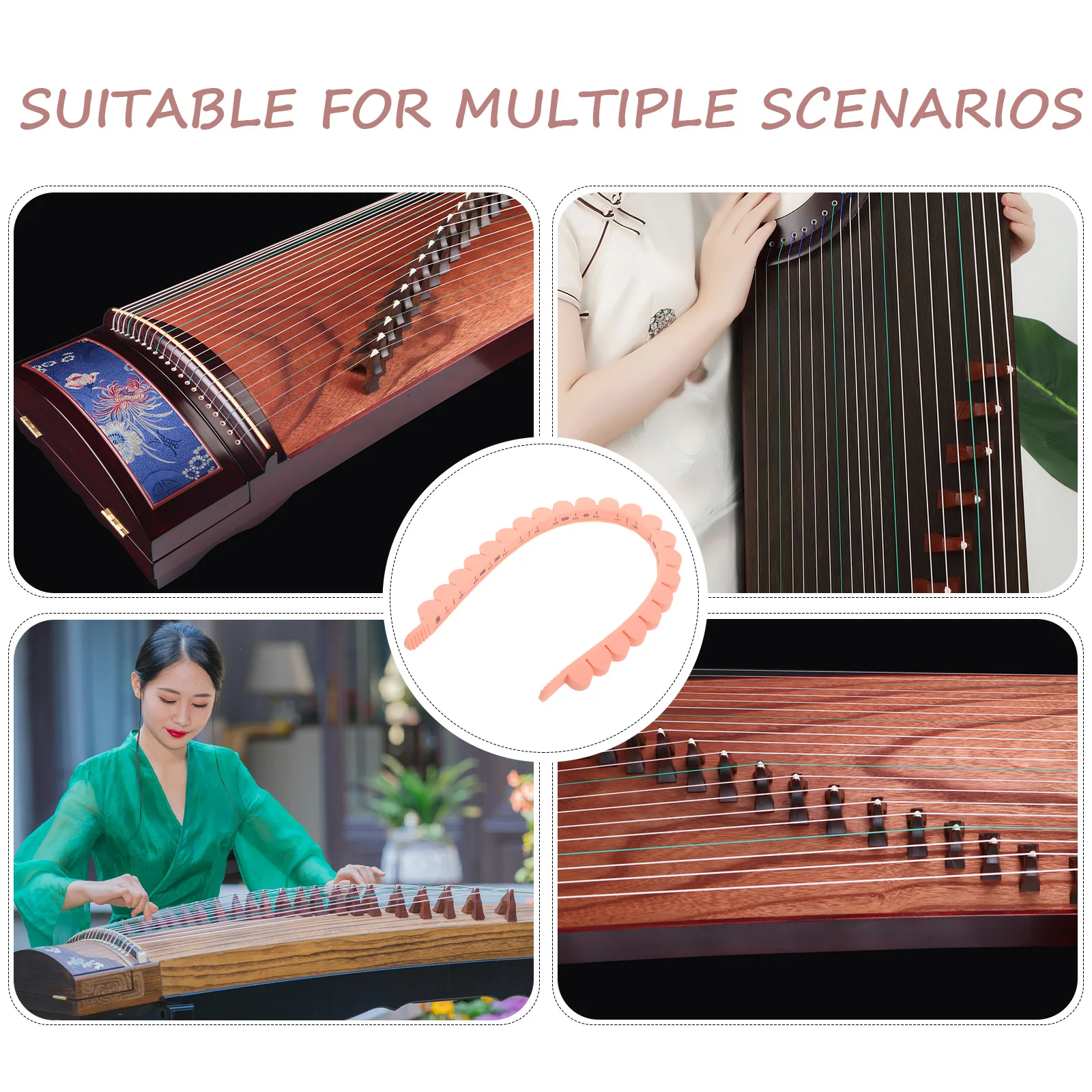 حزام كتم الصوت من السيليكون الاحترافي من Guzheng، حزام تدريب متين لأداة الملحقات الداخلية للعب Guzheng الصامتة #6