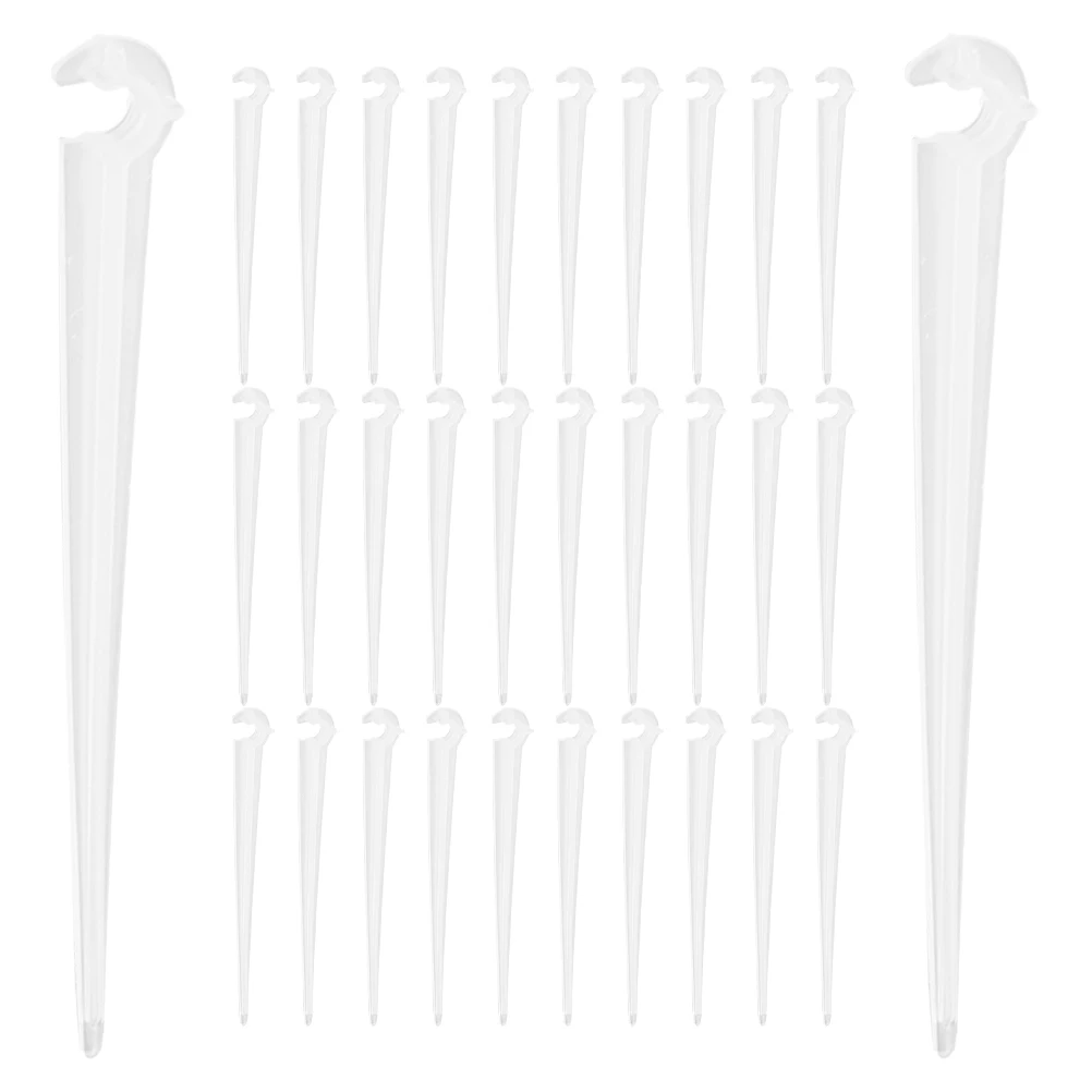 

50pcs Garden Support Stakes 1/4'' 4/7Mm Tubing Transparent Spike For Plant Irrigation Gardening Fixing Tools Soaker Hose System