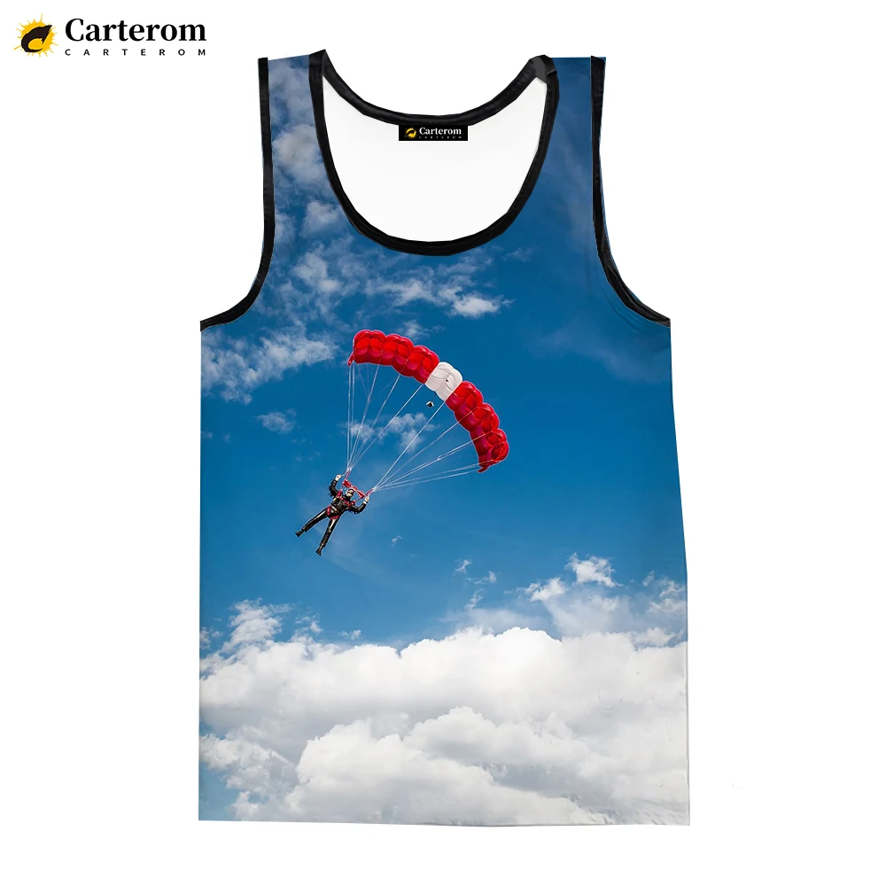 Sport Paragliding 2023 Fashion Summer Men Tank Tops Sleeveless Tops Digital Printing Beach Tops 3D Printed Oversized Tees