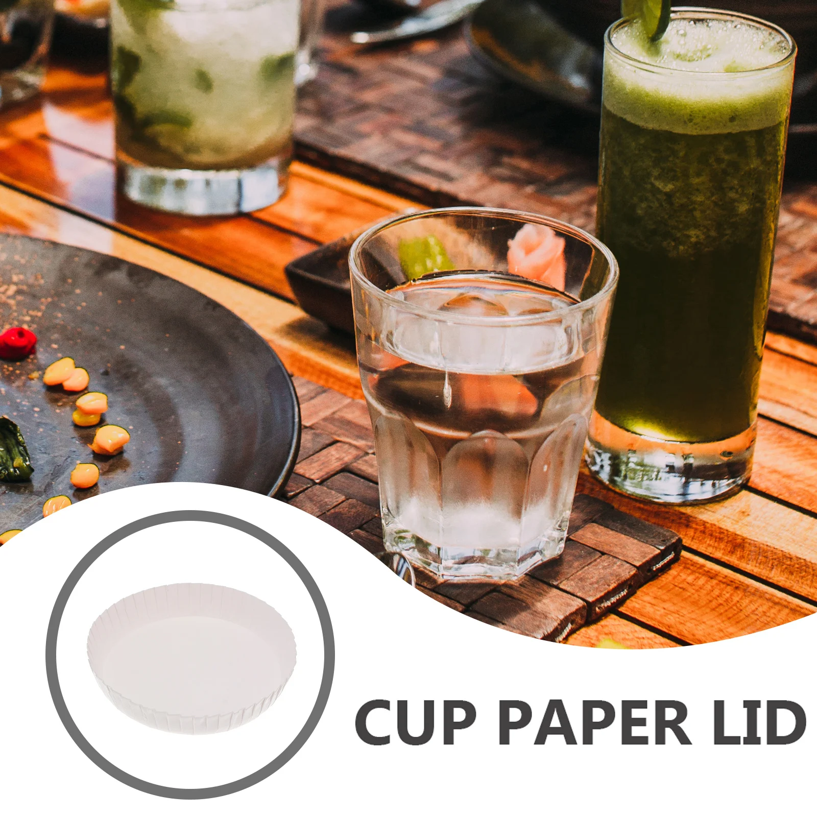 

100 Pcs Disposable Cup Lid Cover Covers for Drinks Paper Made Cap Caps Lids Glass